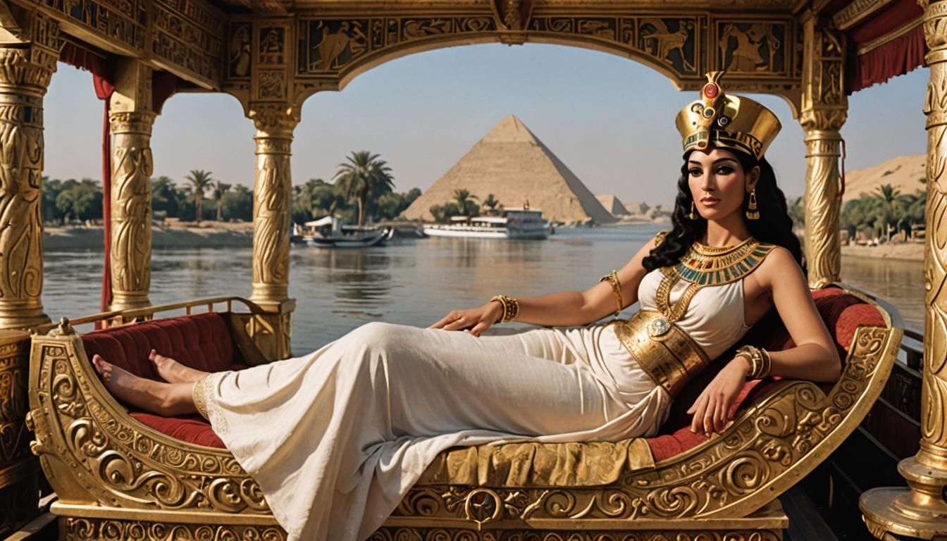 Cleopatra on Royal Barge on the Nile