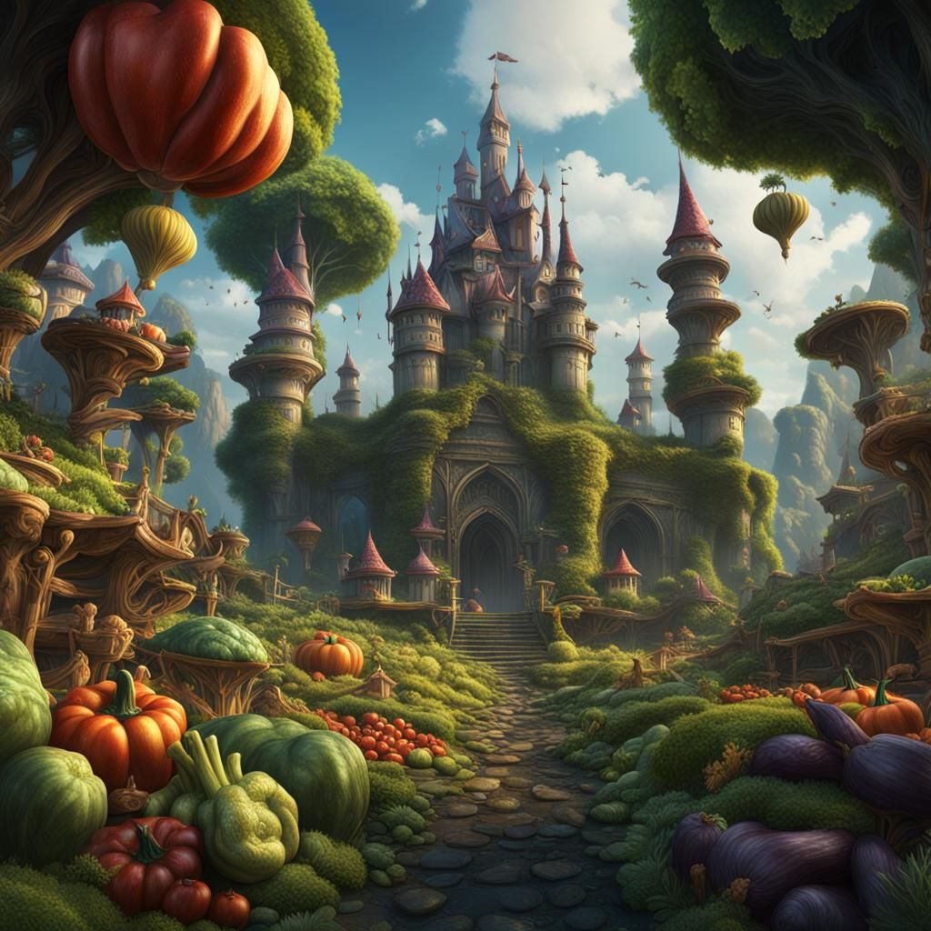 Fantastical Vegetable Kingdom: Detailed Matte Painting