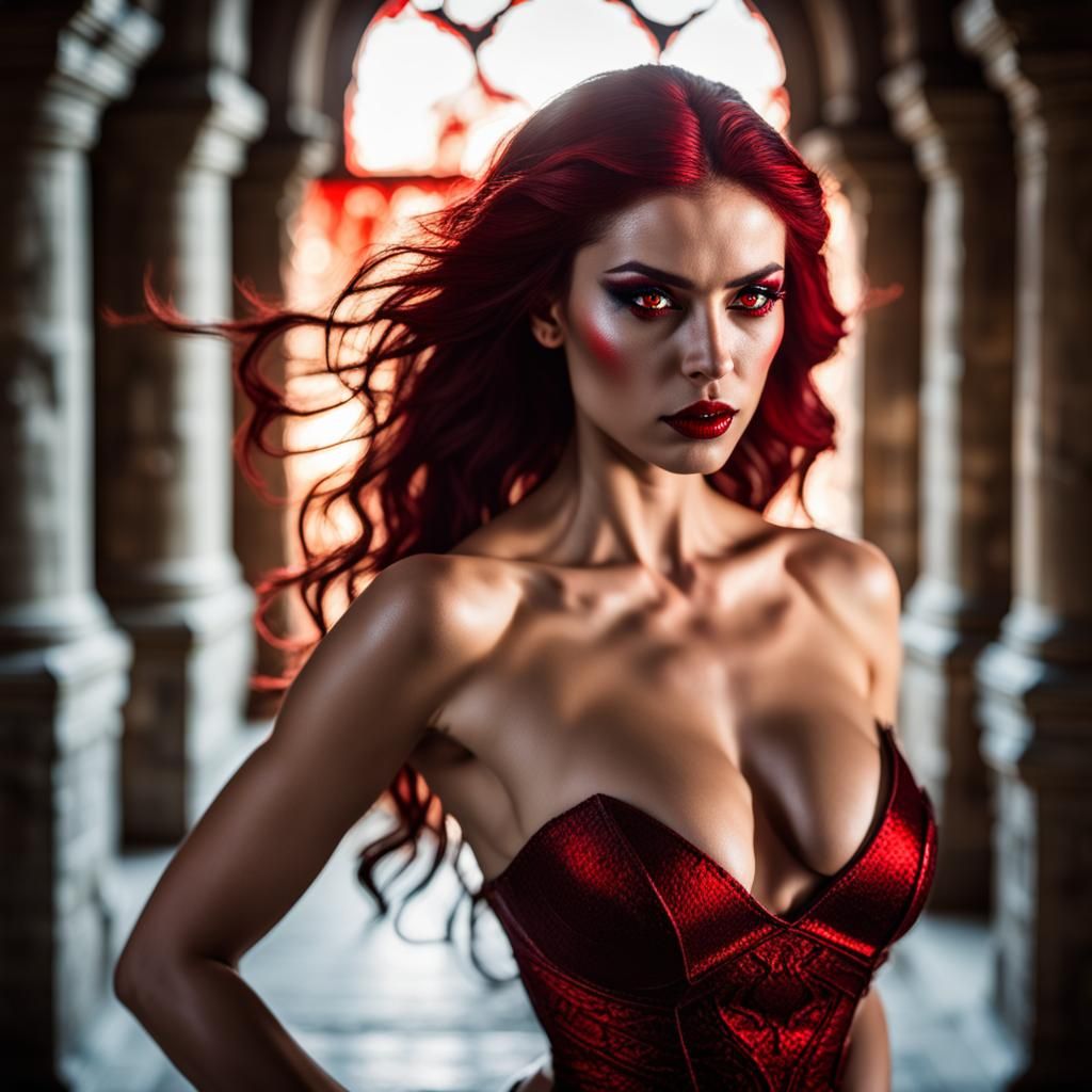 Vampire Queen Goddess in Castle: Professional Photography