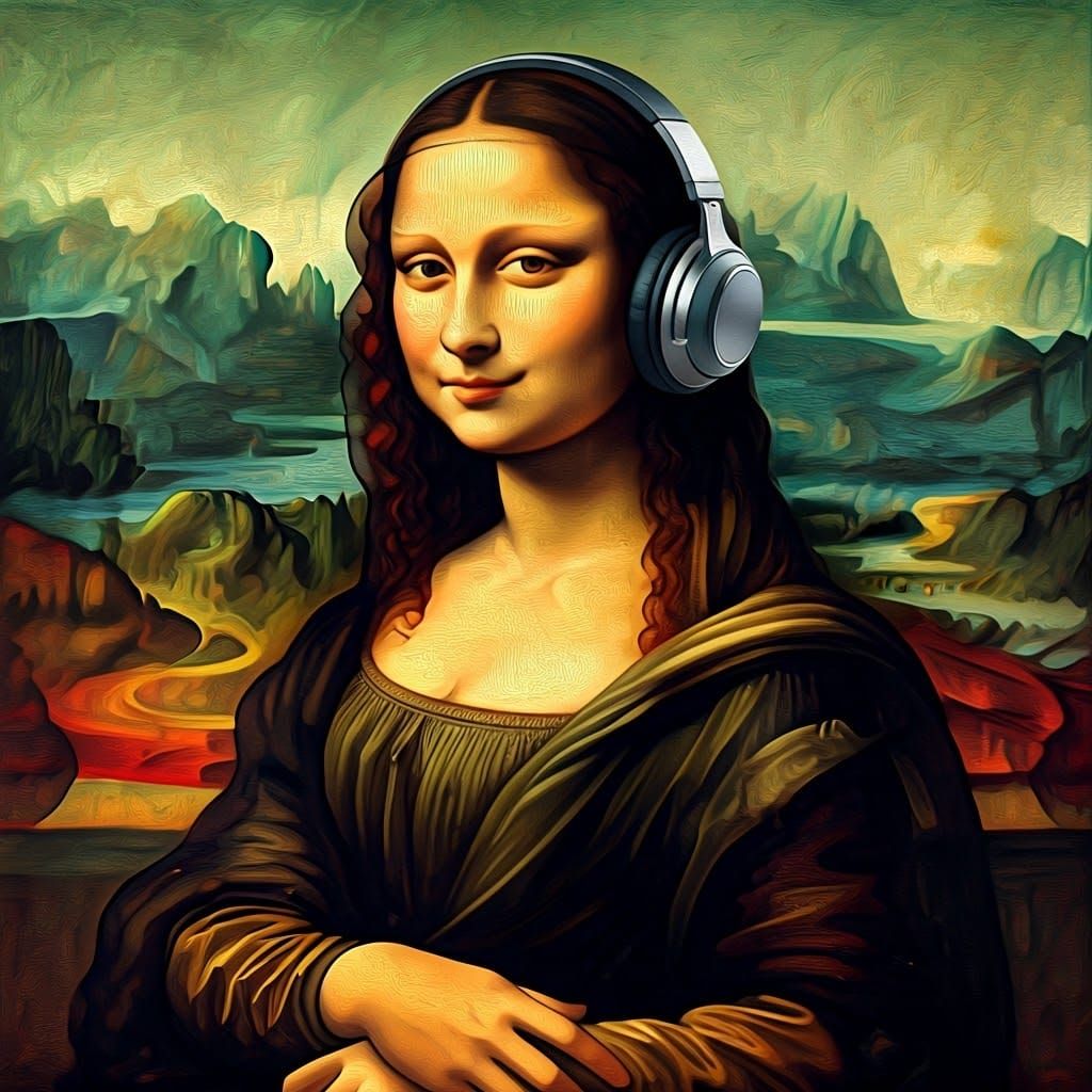 Mona Lisa in Modern Elegance, Renaissance-Inspired Portrait