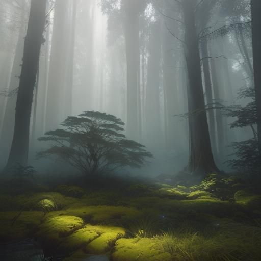 Mystical Moss Carpet in Hyperrealistic Art Nouveau Style