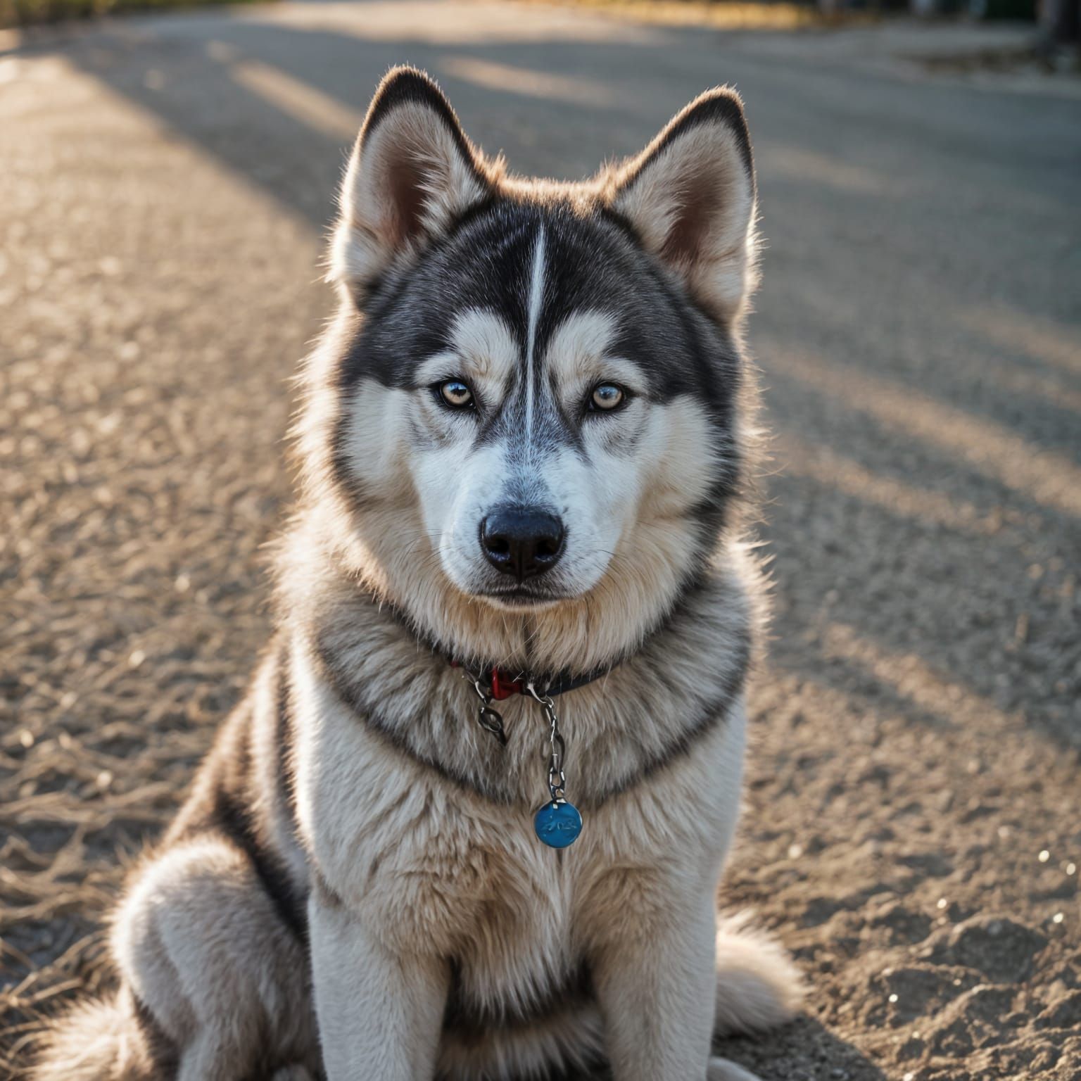 Candid Portrait of a Husky Dog