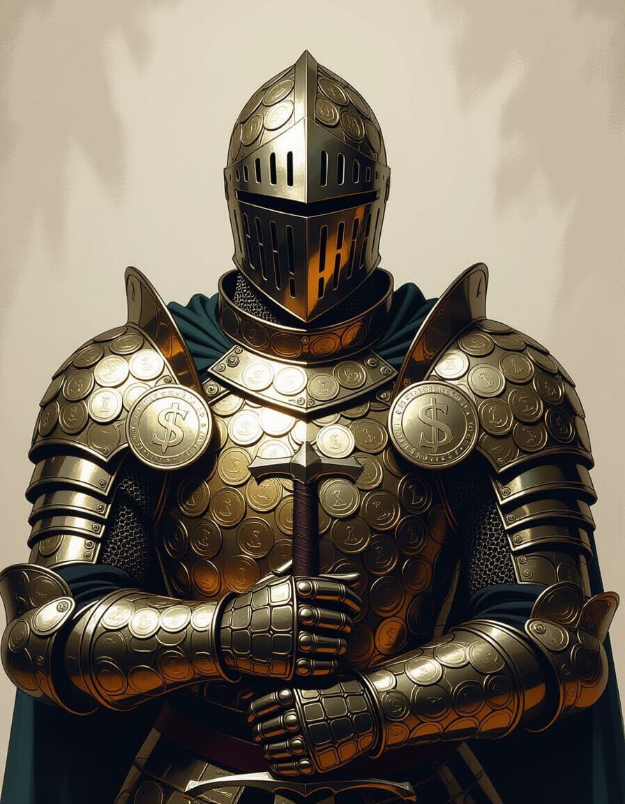 Stoic Knight in Coin Armor