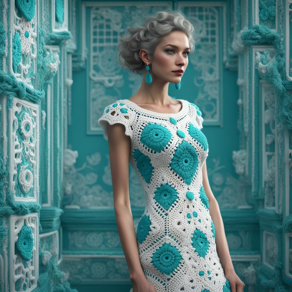 Crochet Dress with Granny Square Pattern