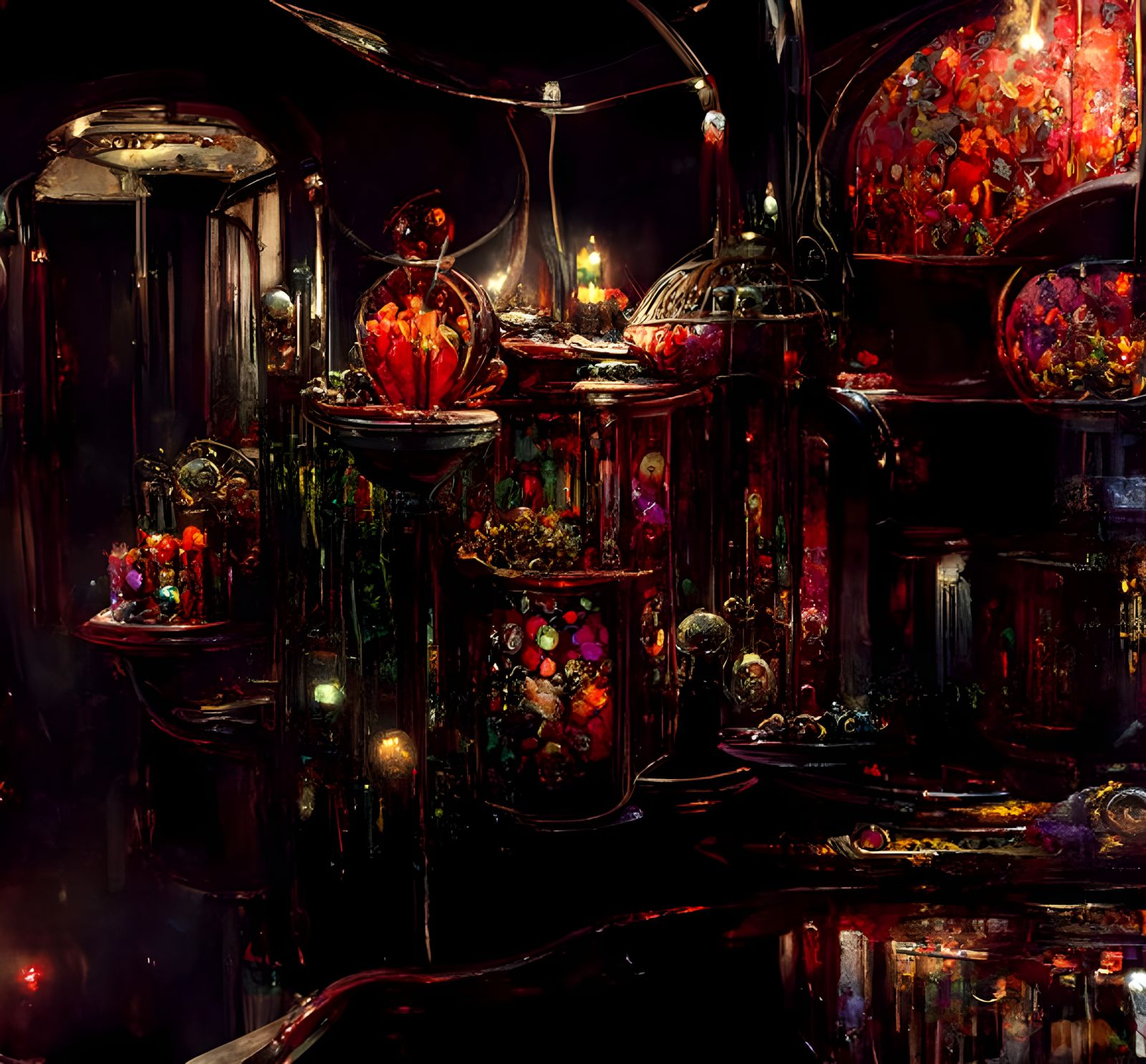 Ecological Biopunk Apothecary with Magic Potions