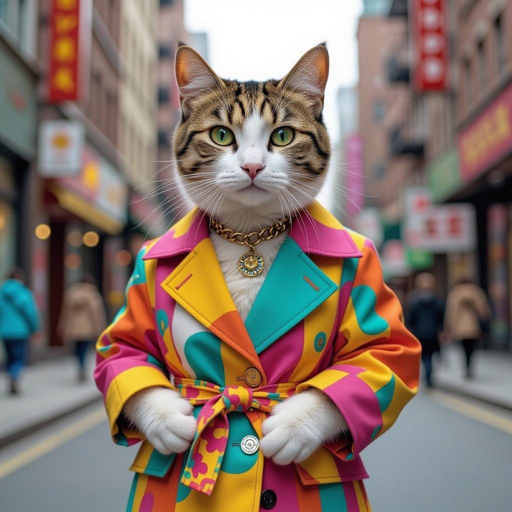 Vibrant Kitty in Pop Art Style