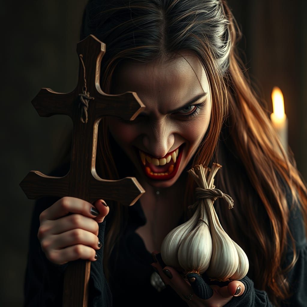 Mysterious Russian Vampire in a Haunting Cinematic Scene