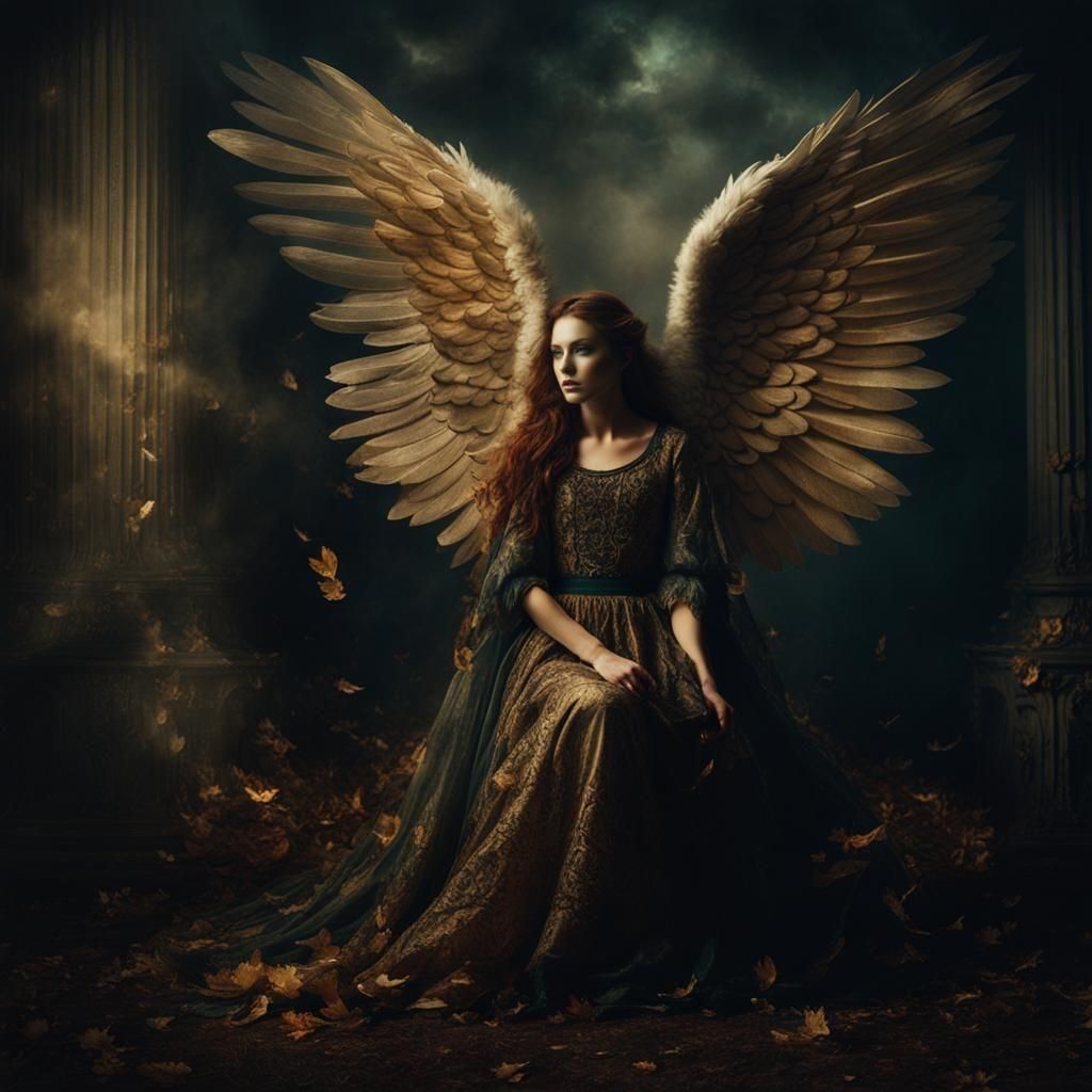 Disbelieving Angel in Dark Fantasy Style