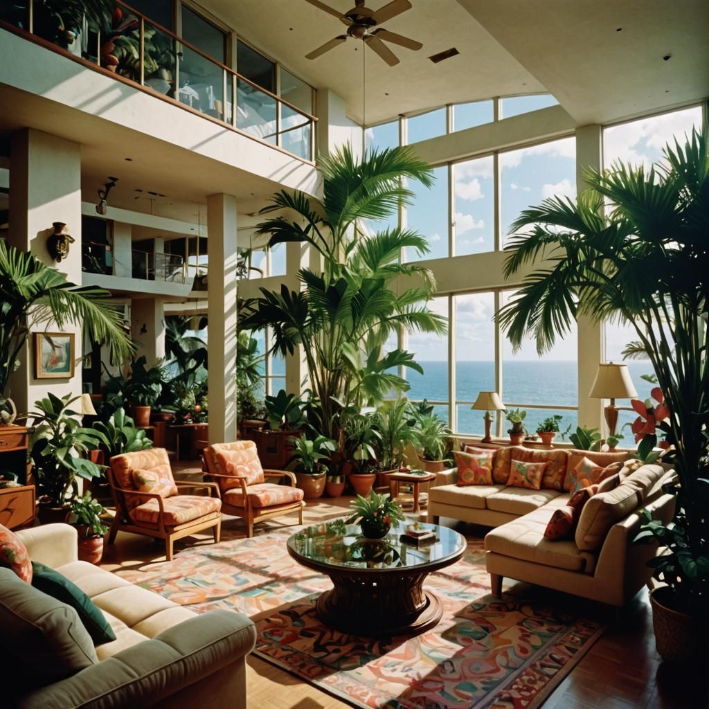 Tropical Penthouse in 80s Style