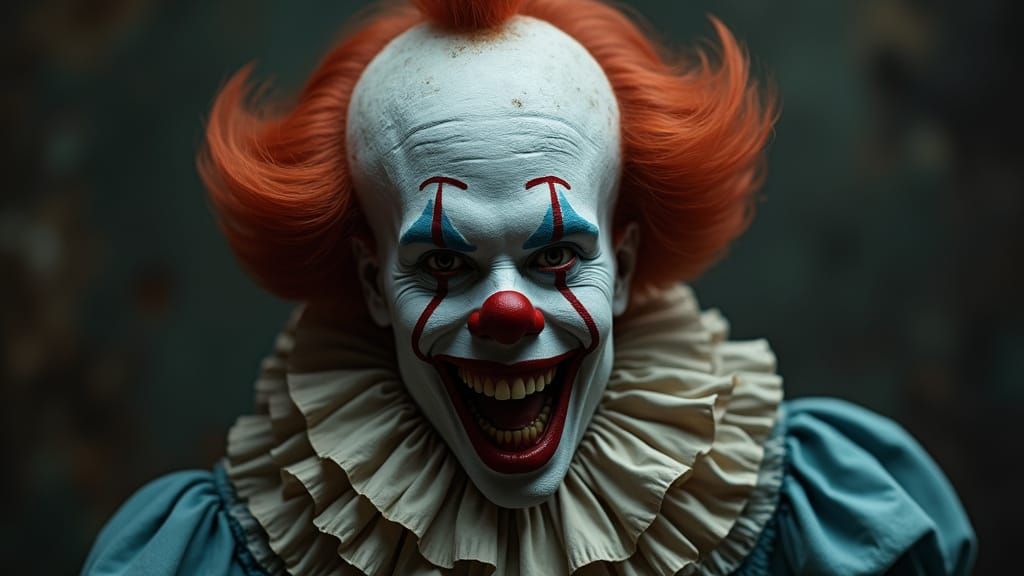 Sad Clown in Empty Big Top with Melancholy Aura