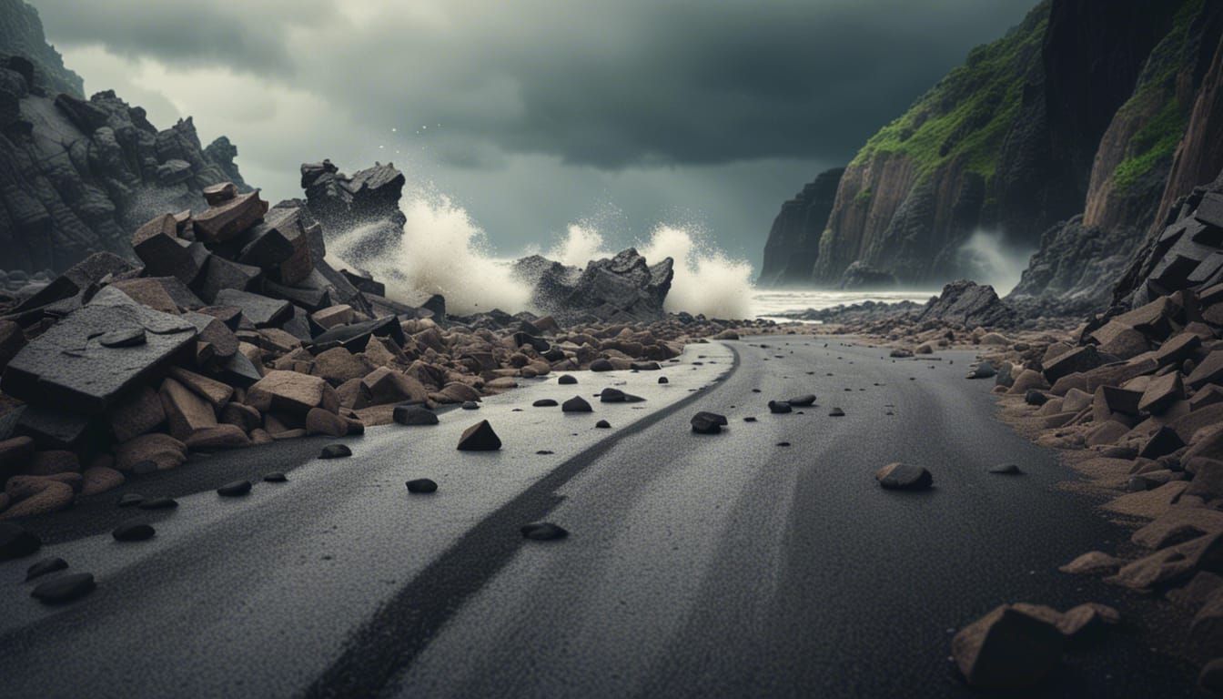 Earthquake and Tsunami Cause Volcanic Landslide