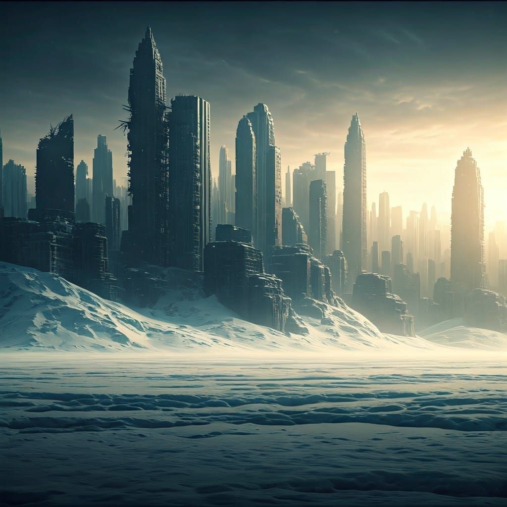 Frozen Metropolis in a Glacial Tomb