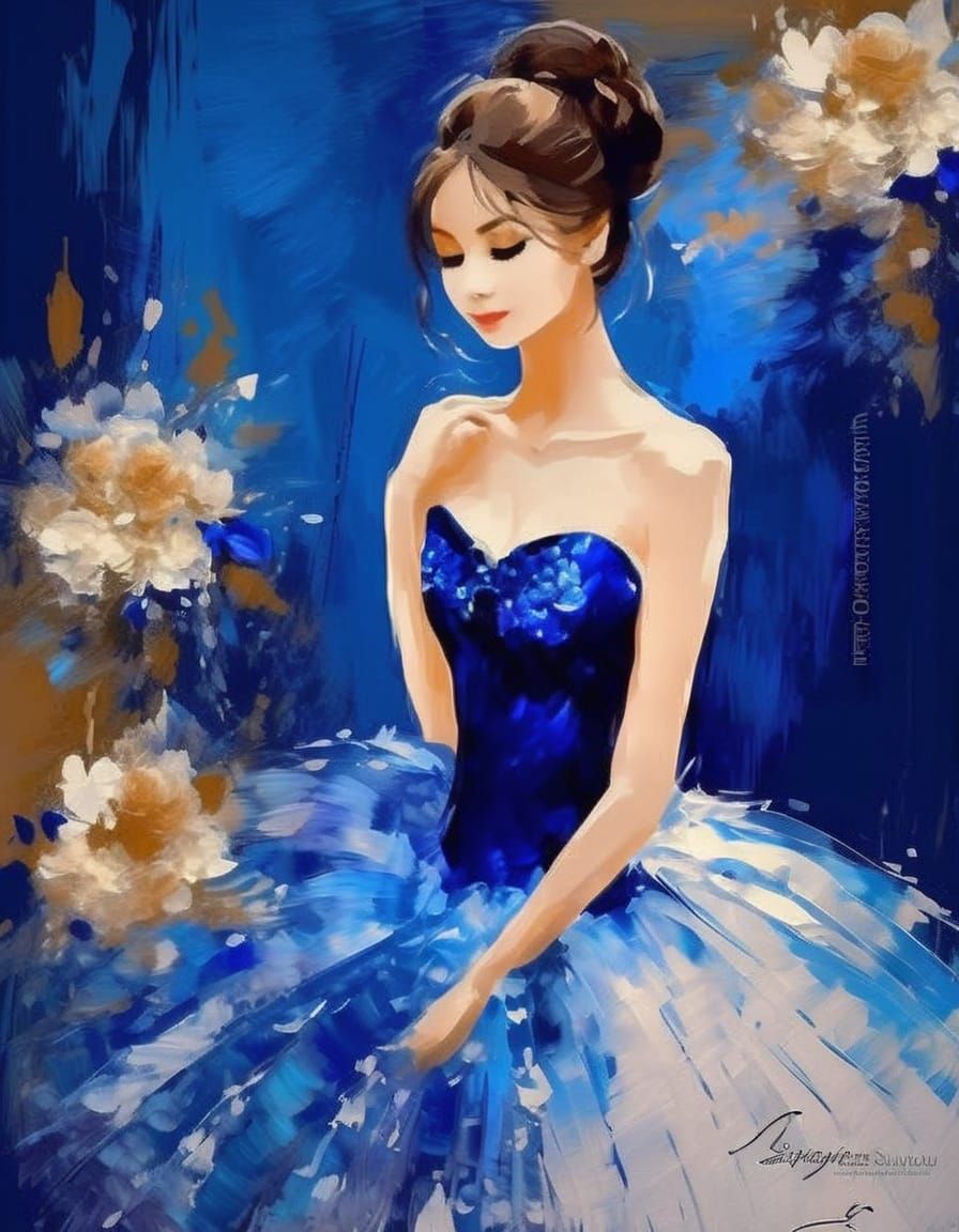 Steampunk Ballerina in a Moonlit Castle Corridor