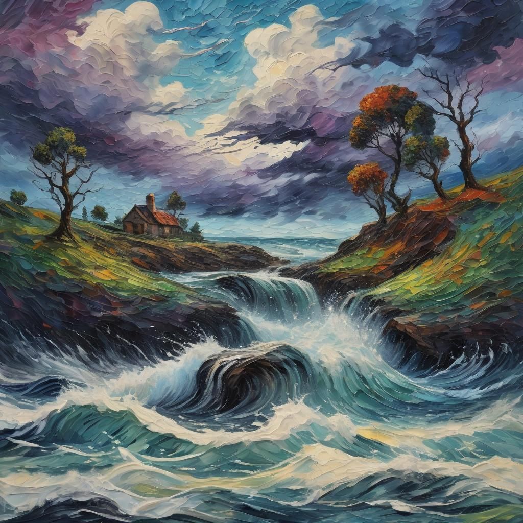 Storm Elemental in Expressionist Oil Painting Style