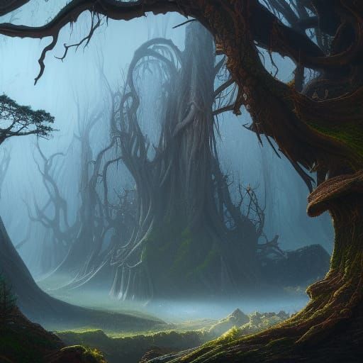 Detailed Matte Painting of Mirkwood Forest