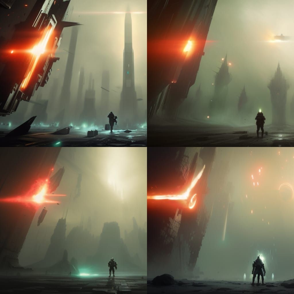Soldier vs Intergalactic Army: Dark Fantasy Concept Art