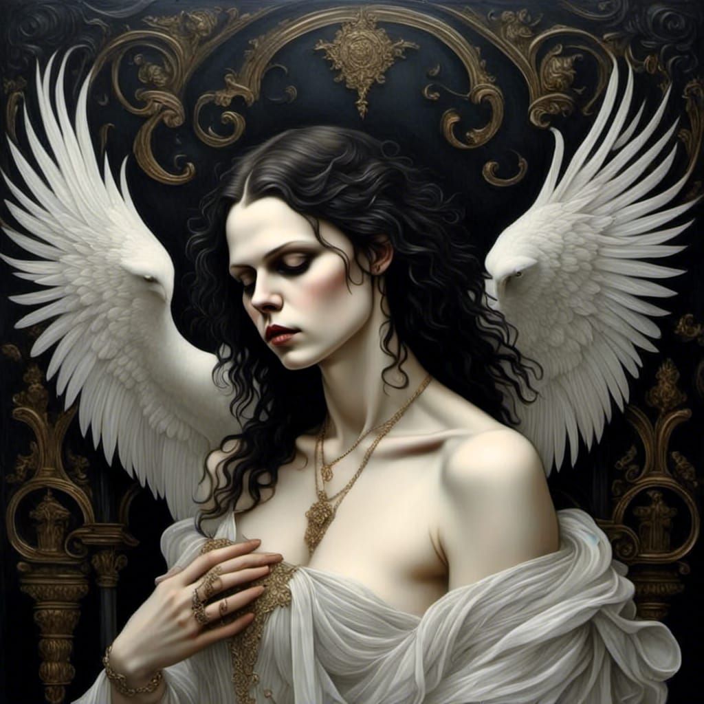 Romantic Portrait of a Woman with Dramatic Lighting