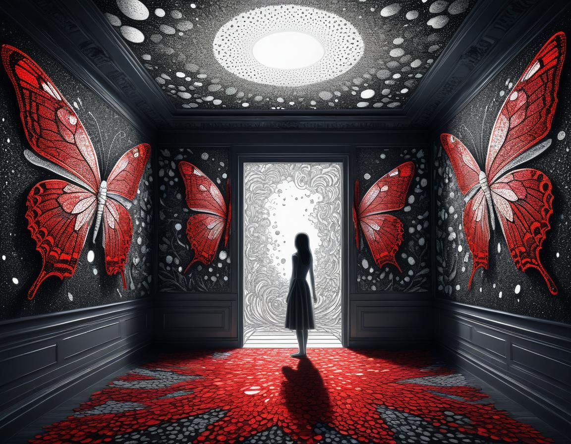 Ethereal Floral Room in Shimmering Vaporwave Style