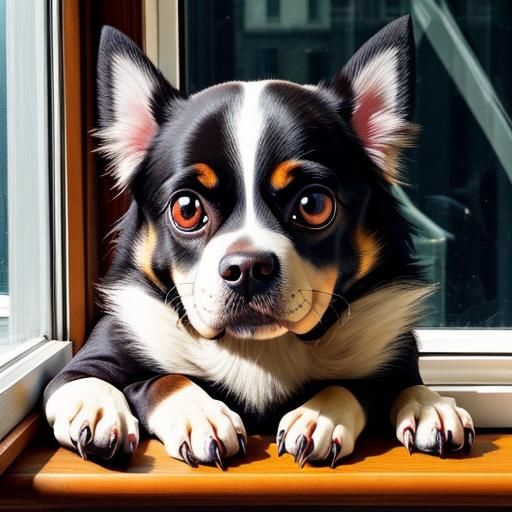 Angry Dog with Spider: Sharp, High-Contrast Close-Up