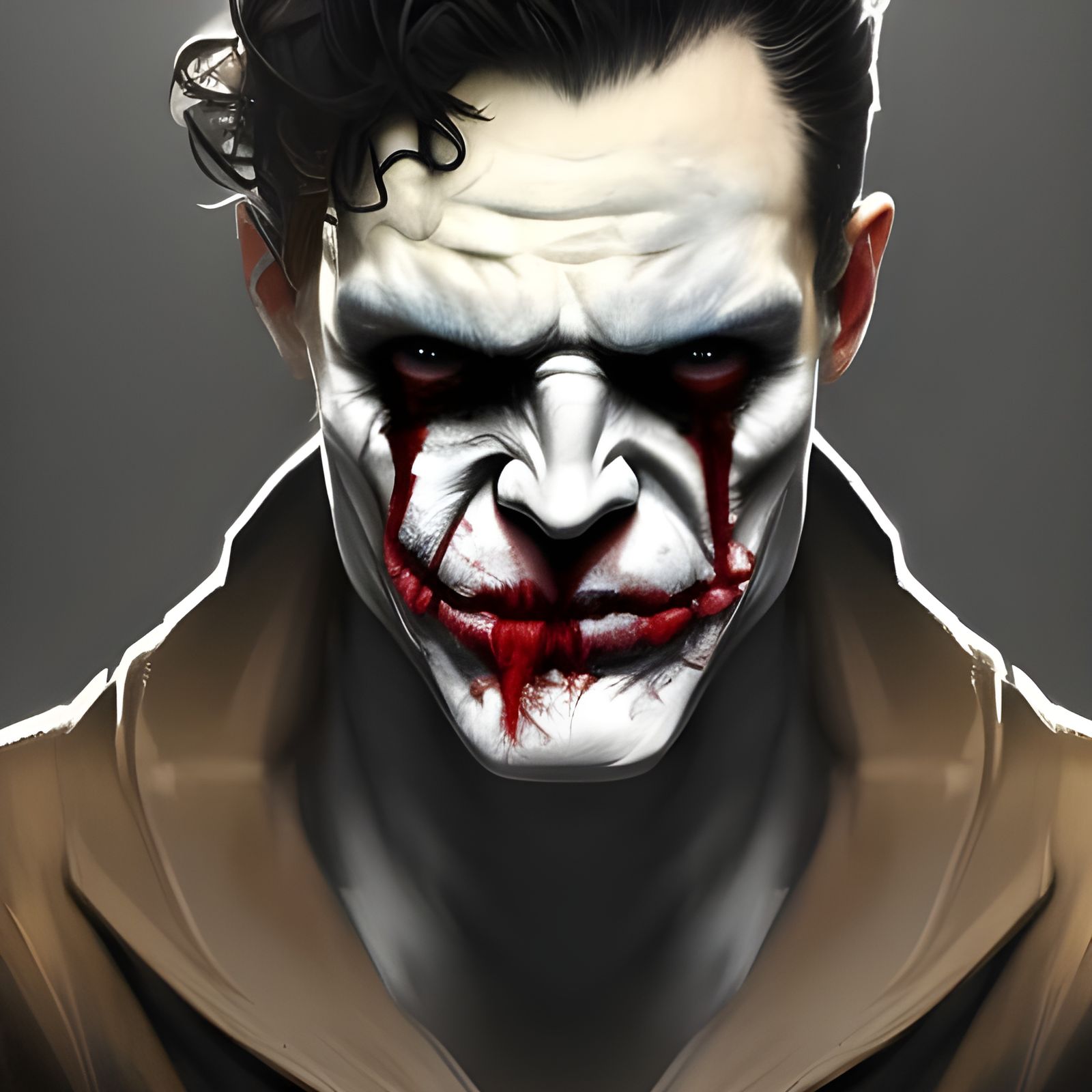 Hyperdetailed Portrait of Punisher Joker in Digital Art