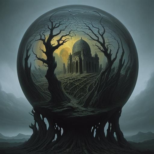 Surreal Hourglass in Desolate Dreamscape