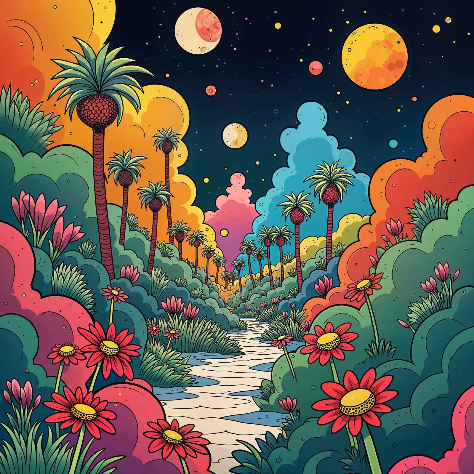 Humorous Pop Art in Geometric Bauhaus Style