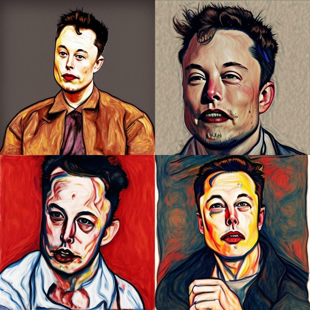 Portrait of a Man in Expressionist Style