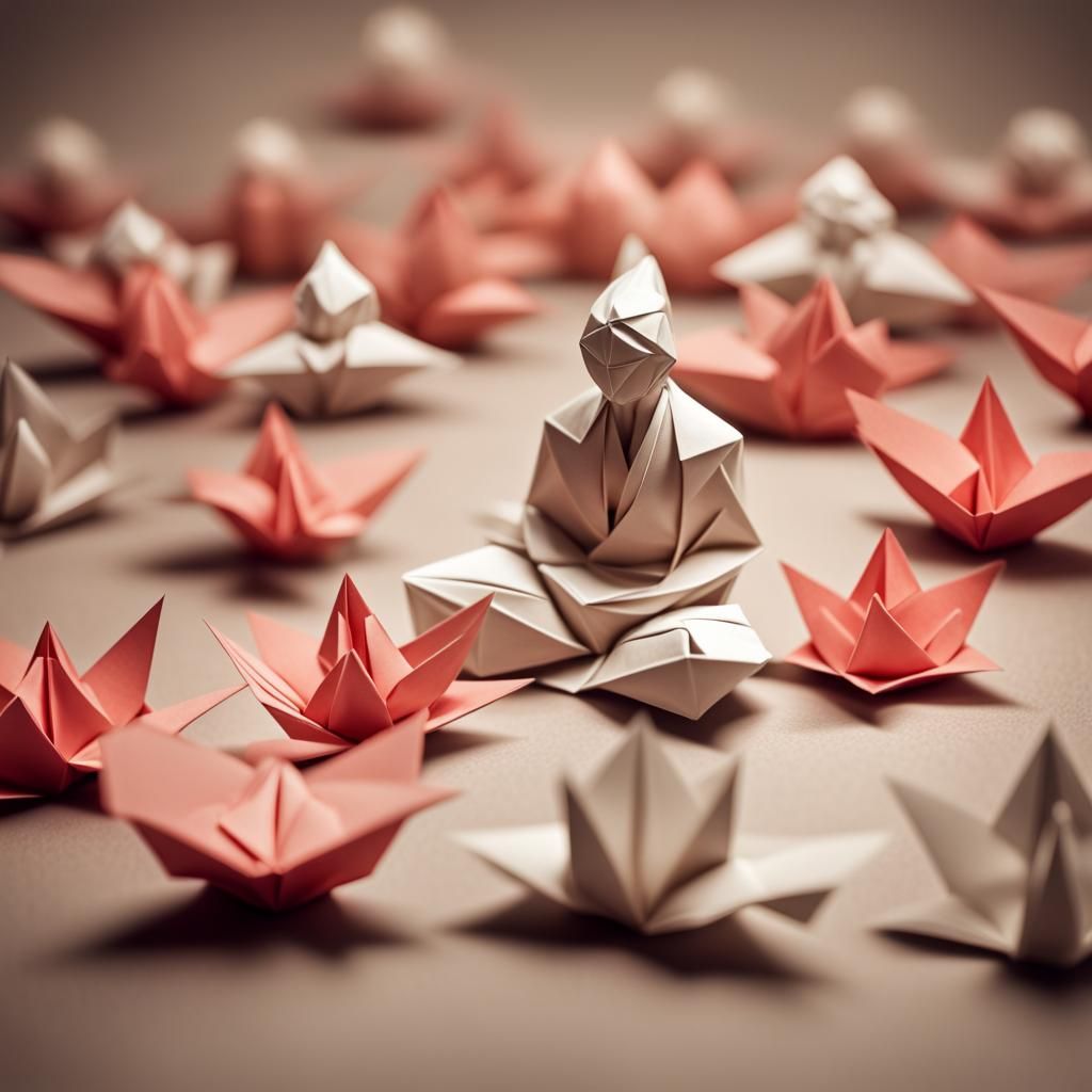 Detailed Origami Papercraft Figure in 8K