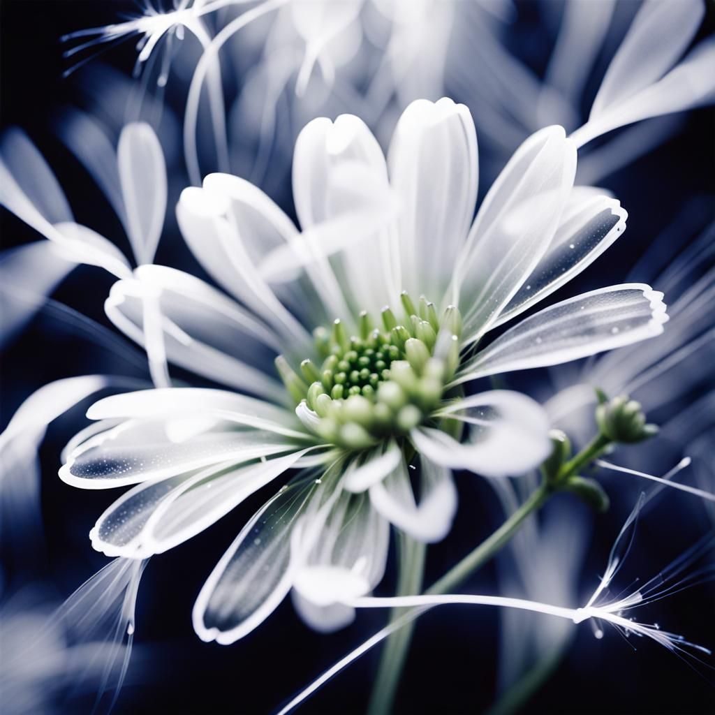 White Flower in Photogram and Rayograph Style