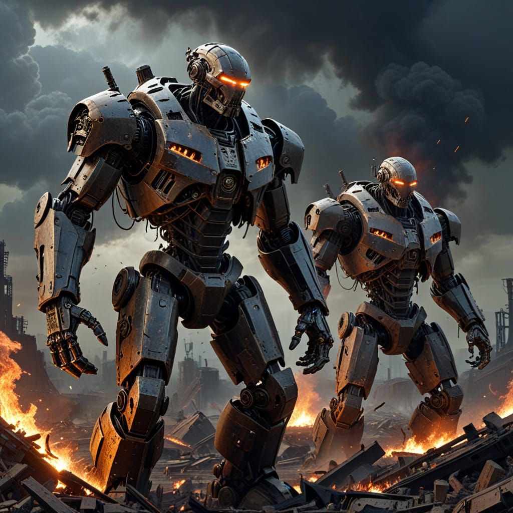War-Torn Robots Clash in Last Stand on Apocalyptic Battlefie...