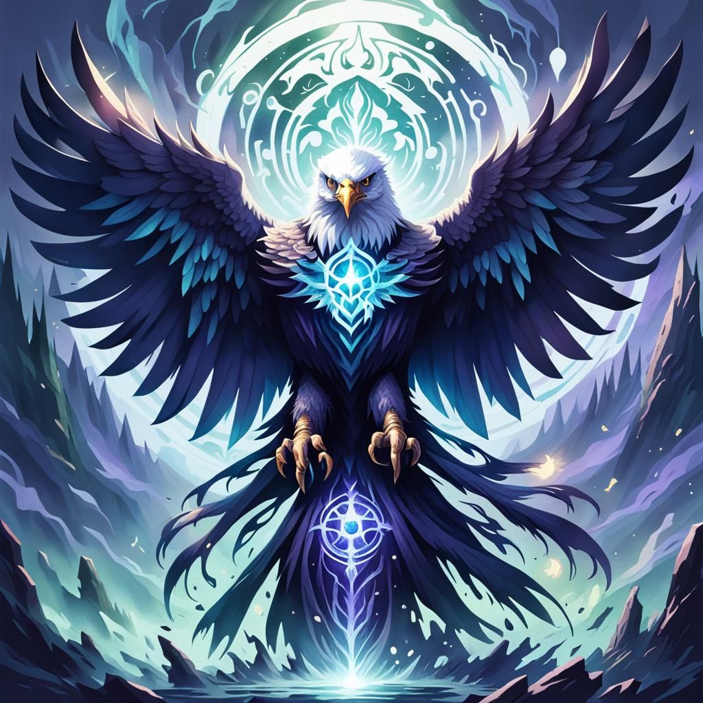 Eldritch Eagle in Dark Academia Style