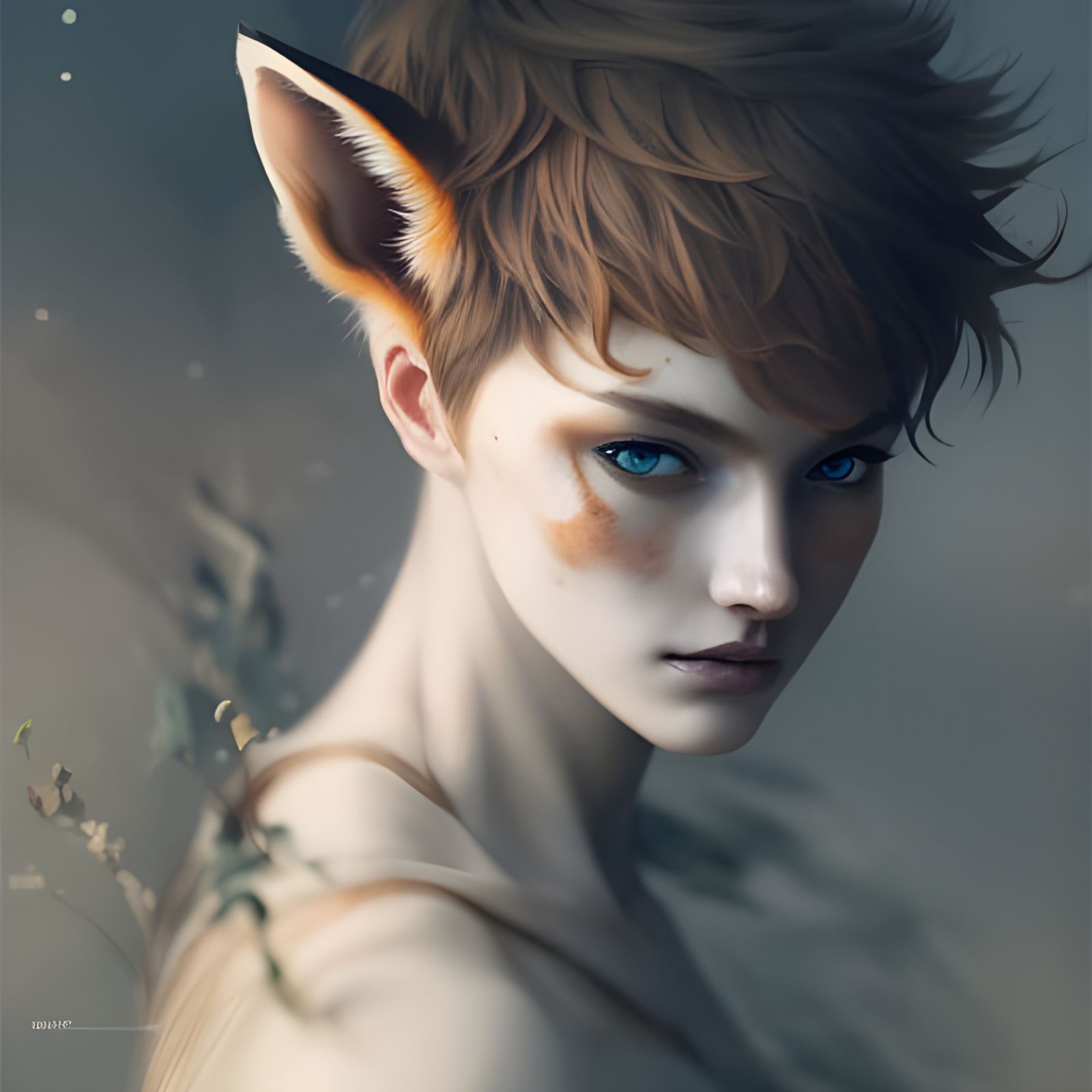 Fox Cosplay Portrait in Digital Illustration Style