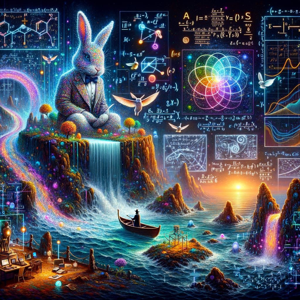 Quantum Math Visionary in 20th Century Fine Arts Style