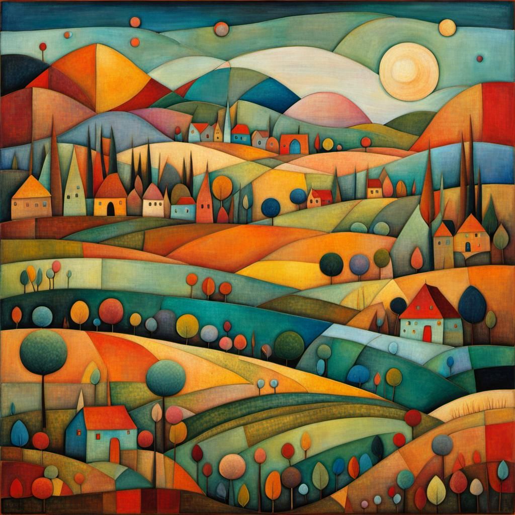 Colorful Landscape Inspired by Abstract Expressionism