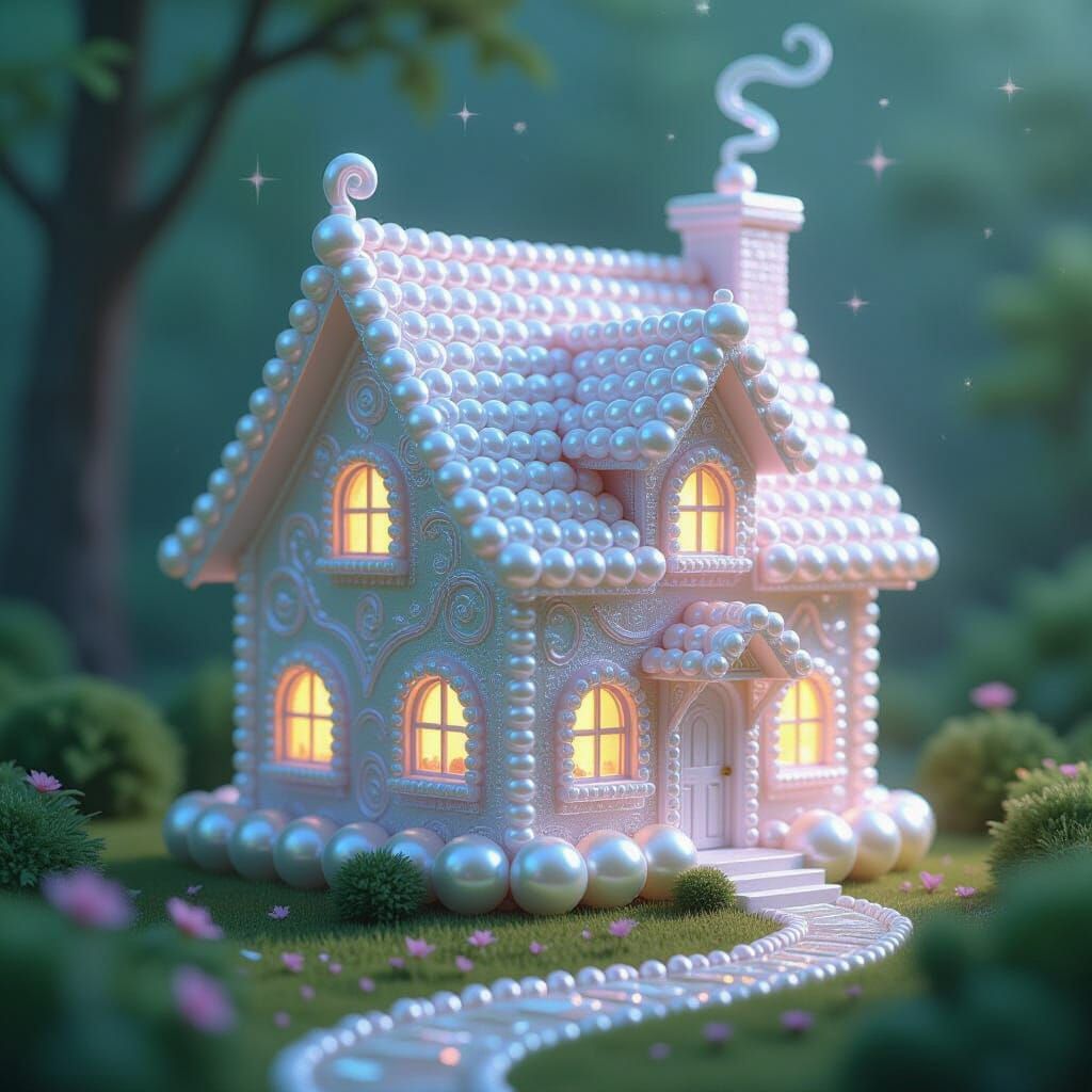 Luminous Pearl House in Whimsical Style