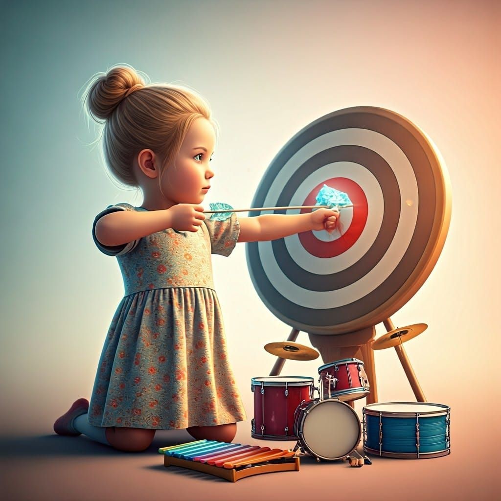 Girl Archer in Dreamlike Fantasy Artscape