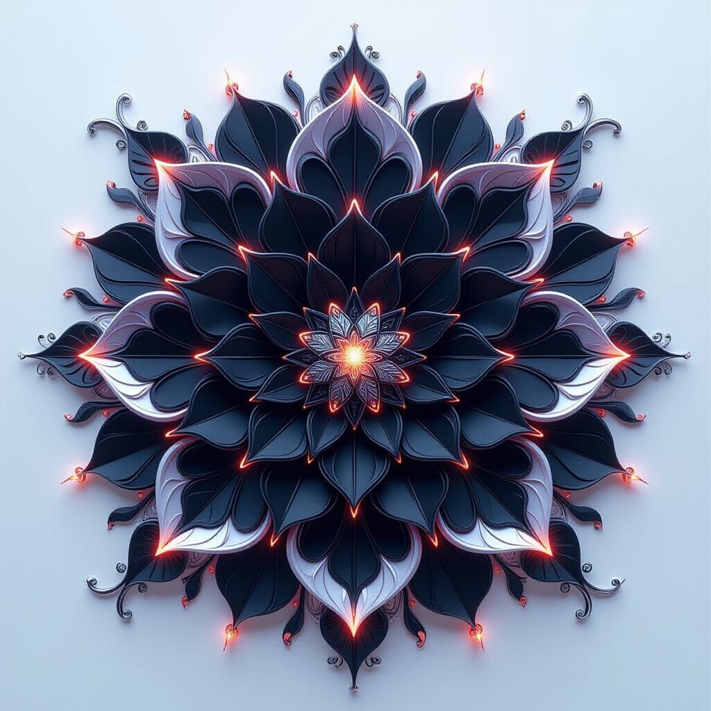 Intricate Geometric Flower in Fantastical Style
