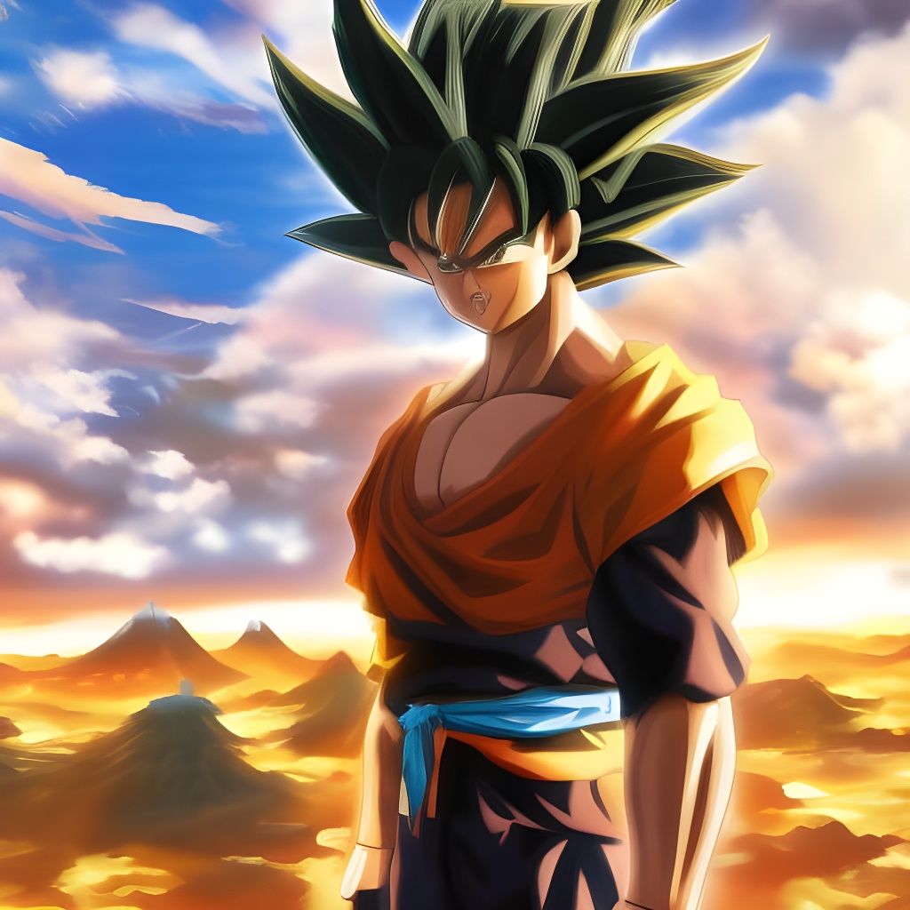 Hyperdetailed Goku Portrait in Japanese Setting