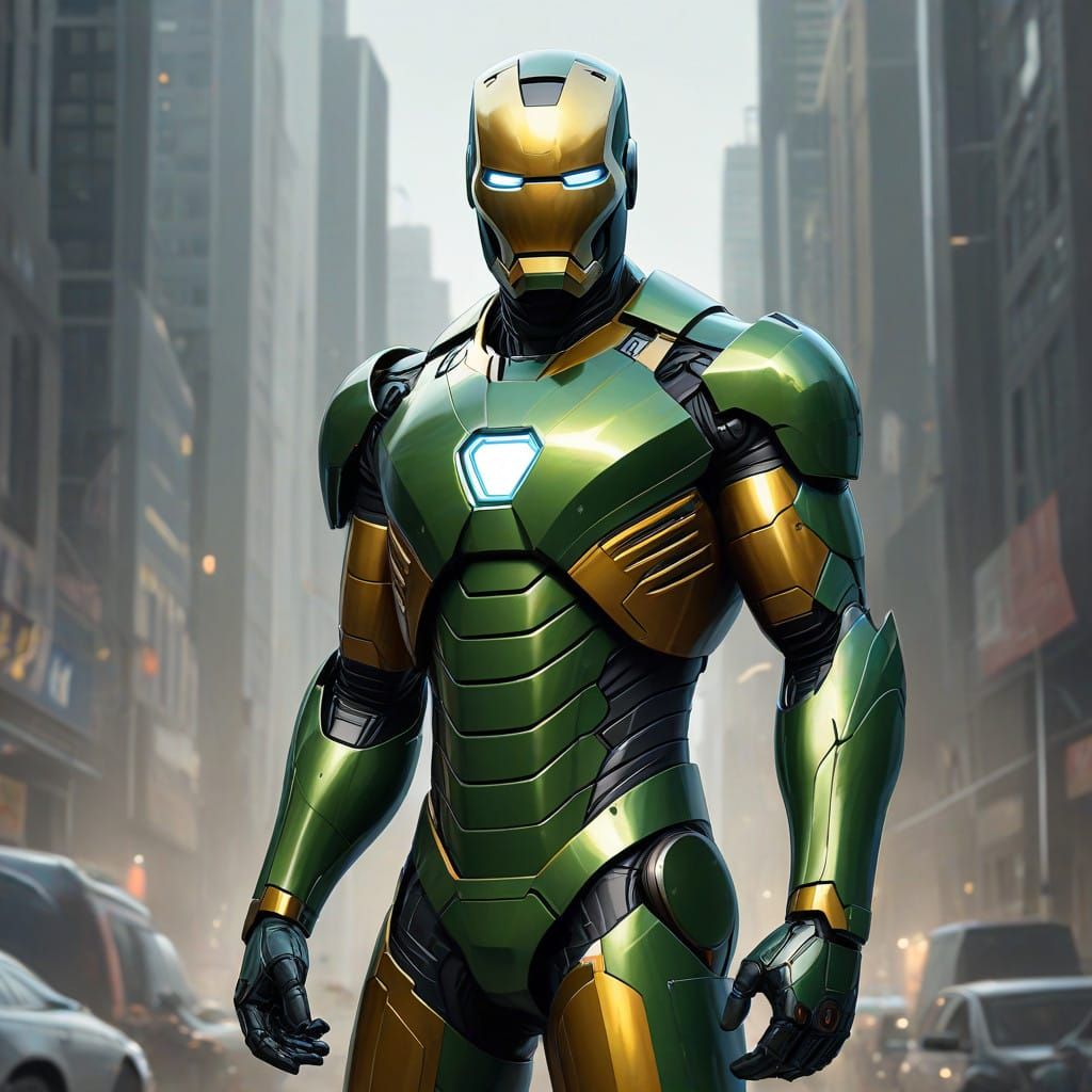Iron Man in Brazilian-Inspired Metallic Armor