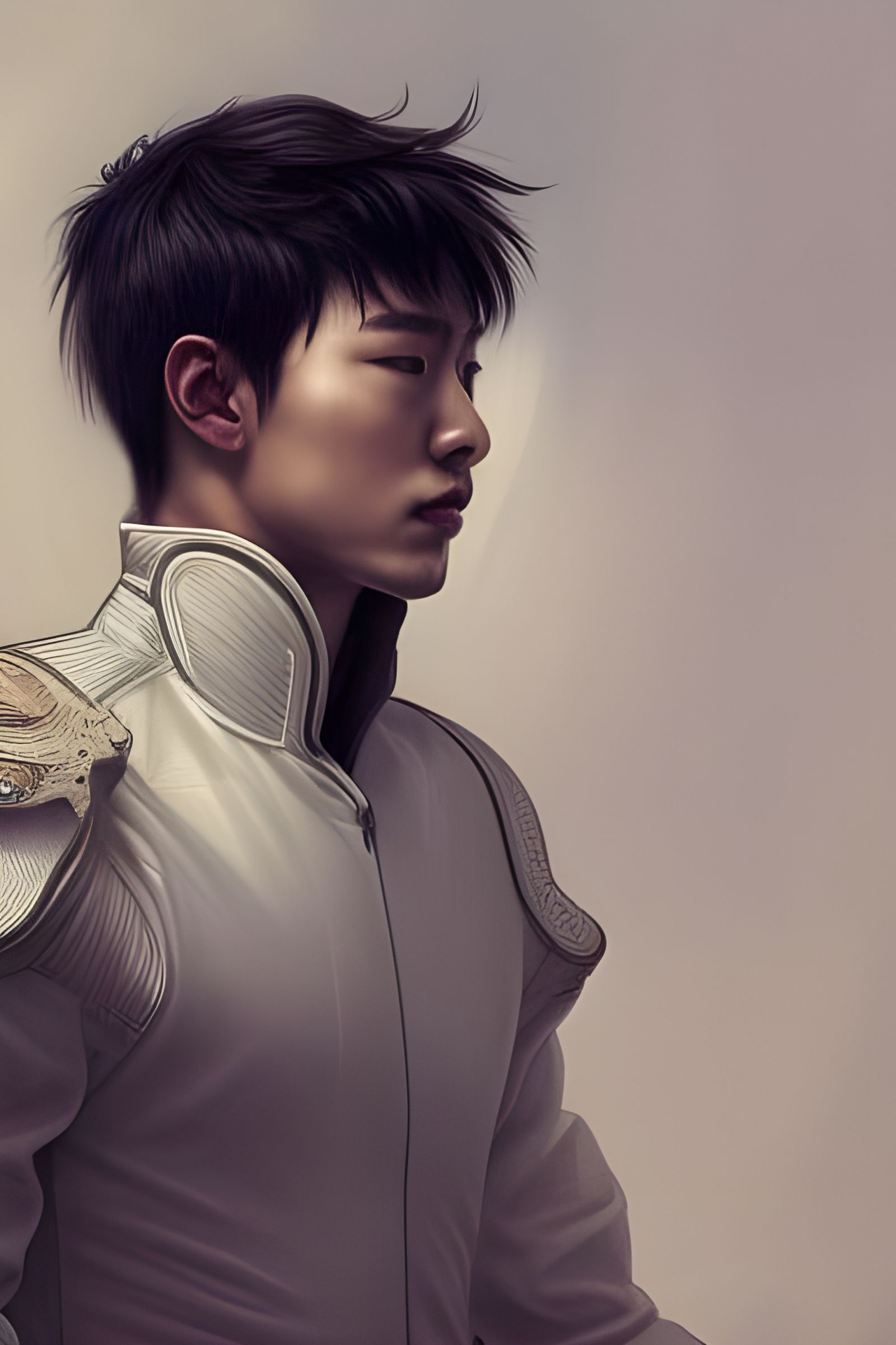Korean Fencer Portrait in Hyperdetailed Style