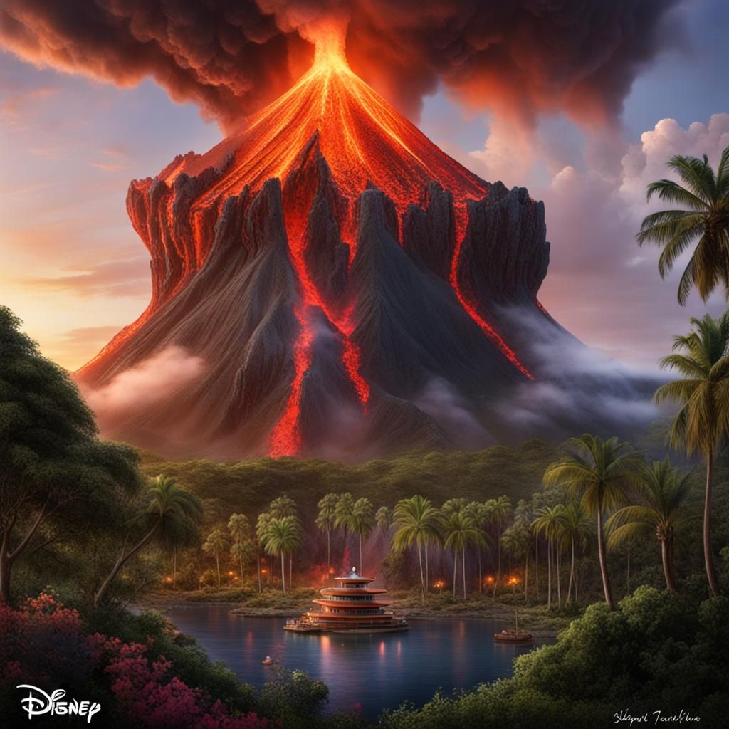 Disney Style Volcano Eruption