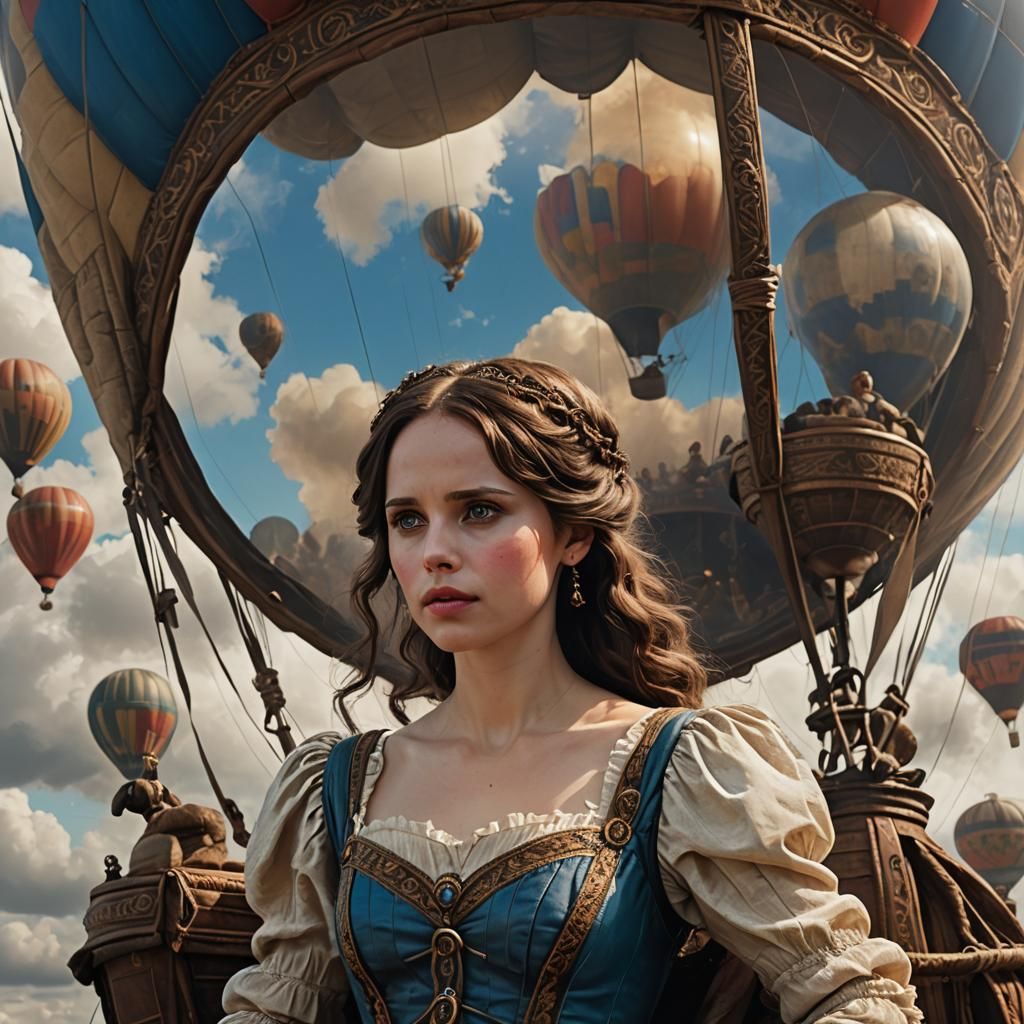 Felicity Jones in Hot Air Balloon, Ultra-Realistic