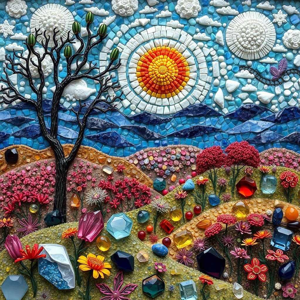 Landscape made of gemstones