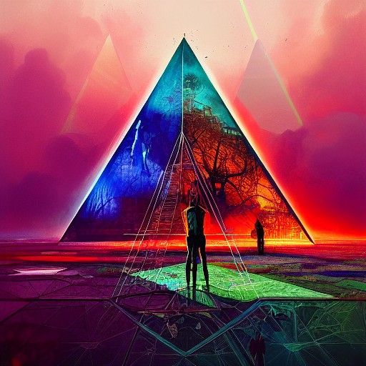Intricate Glass Pyramid: Fantasy Art Album Cover