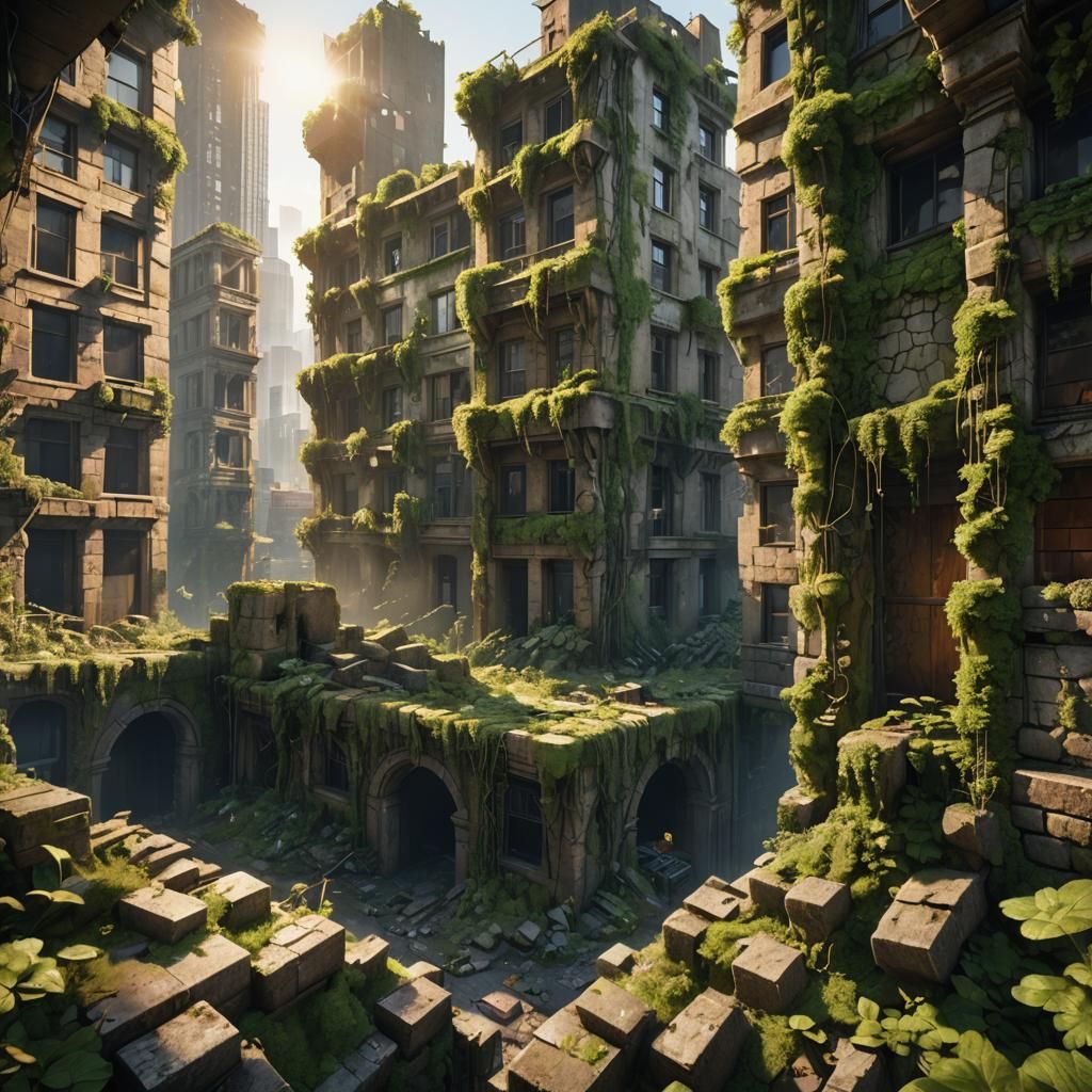 Nature Reclaims a Ruined Cityscape in 3D