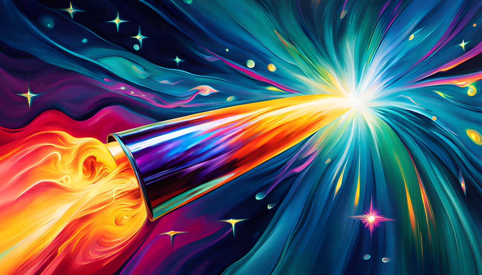 Surreal Cyberpunk Fiery Hot Glowing Spinning Vortex