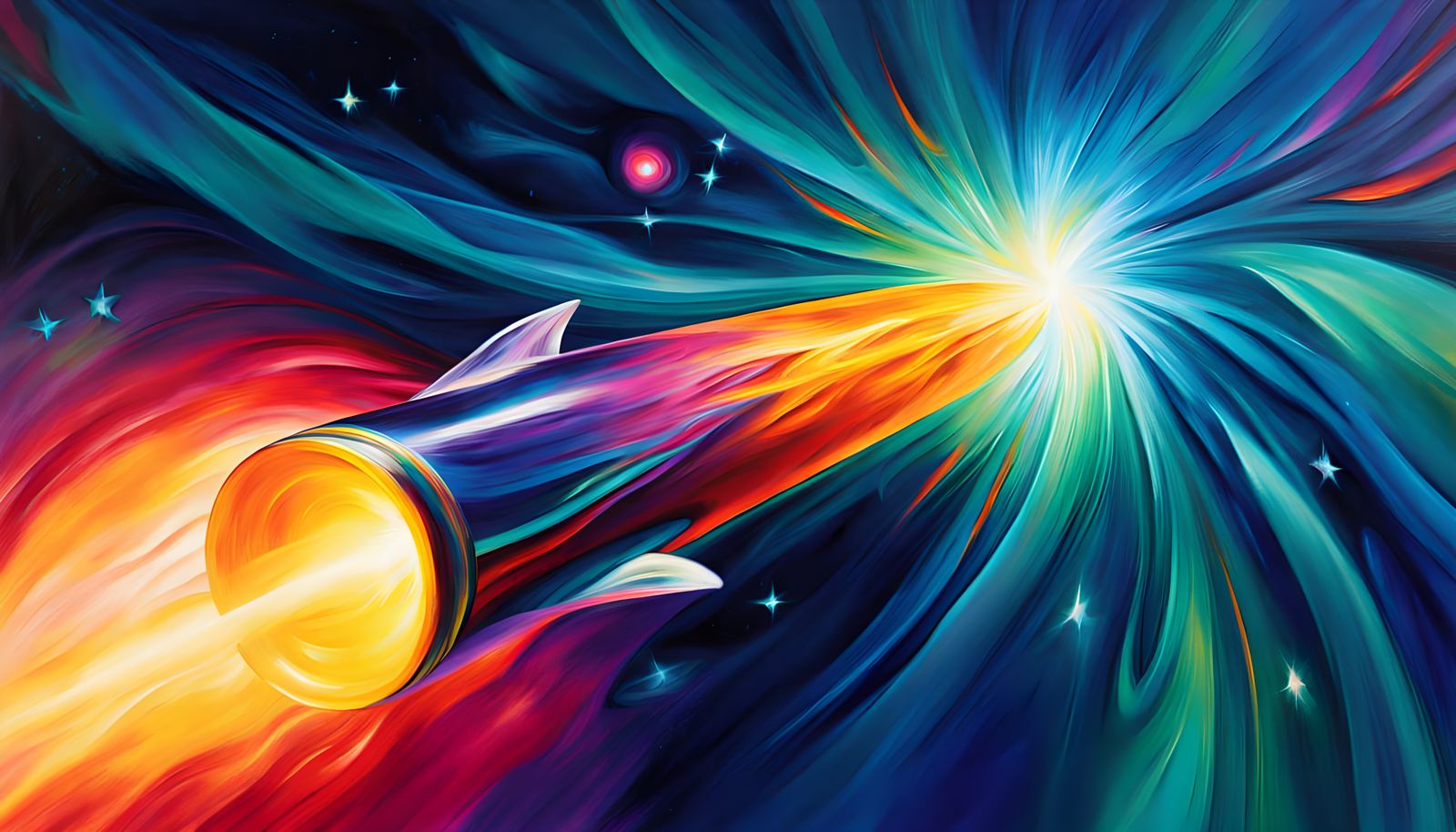 Cyberpunk Odyssey in Iridescent Splendor