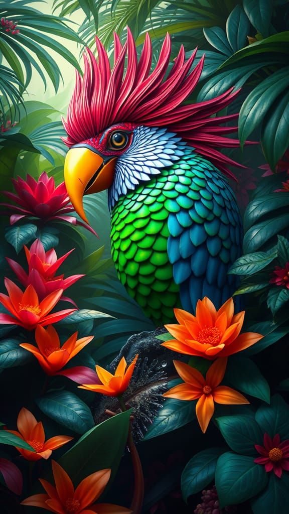 Tropical Kuku Mama in Detailed Matte Painting Style