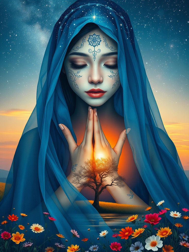 Ethereal Woman in Harmony with Nature