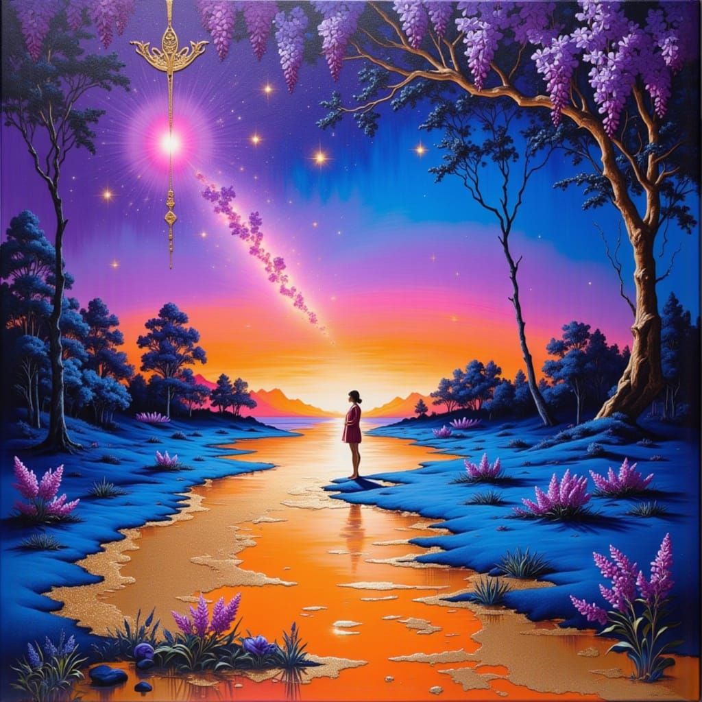 Vivid Gradient Colors in Blue, Fuchsia and Gold